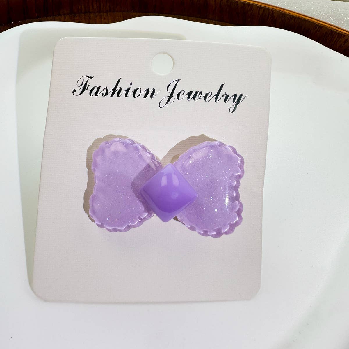 Colorful ice-permeable bow square hairpin