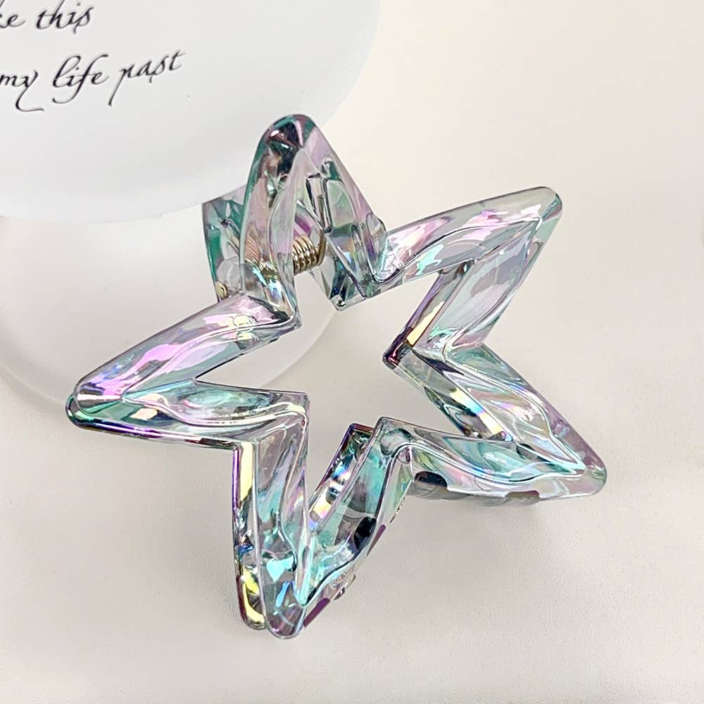 Crystal candy-colored five-pointed star grab clip