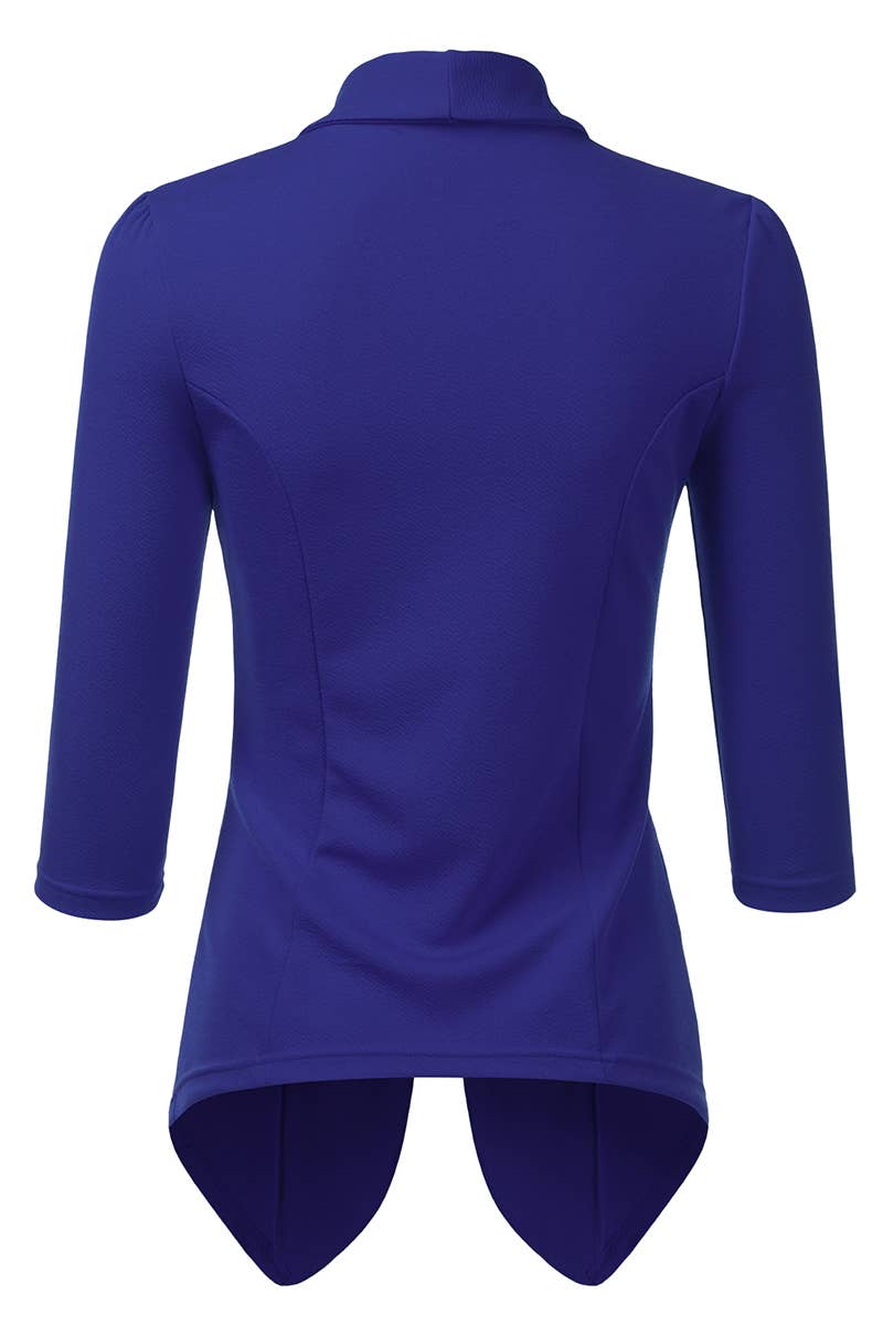 CWOBL089_Casual Work 3/4 Sleeve Open Front Blazer