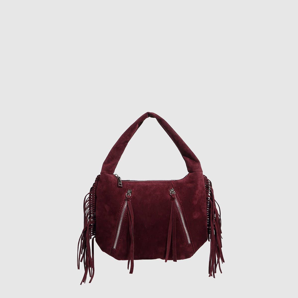 Vintage Suede Tassel Zipper Shoulder Bag_CWAB5700