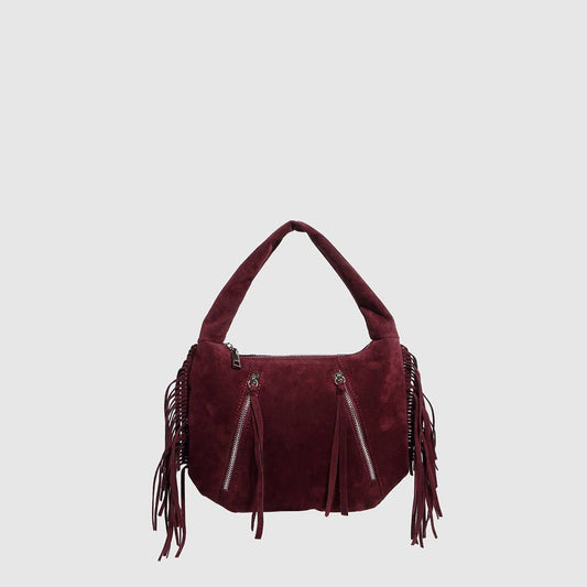 Vintage Suede Tassel Zipper Shoulder Bag_CWAB5700