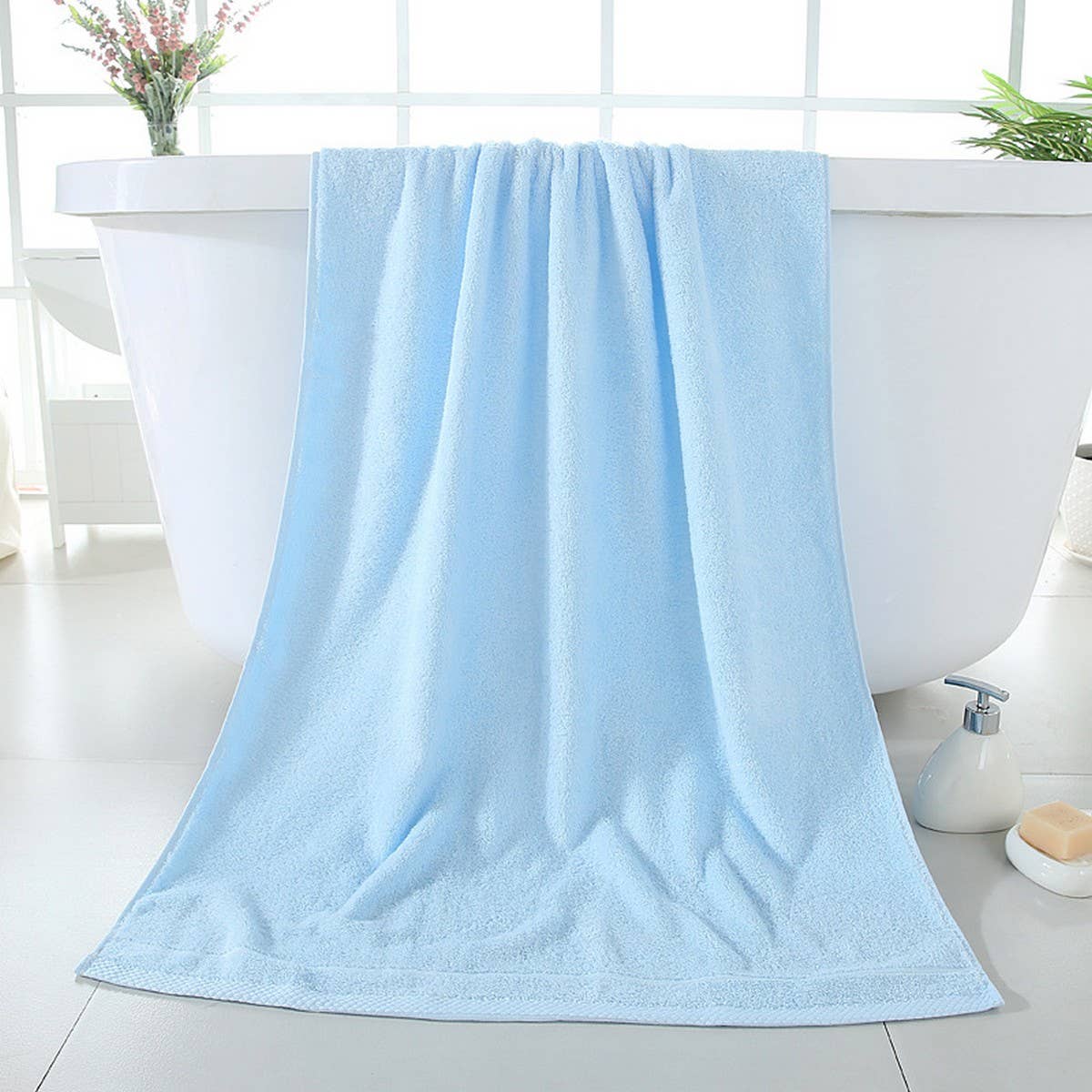 SOLID COLOR COTTON ADULT EXTRA THICK BATH TOWEL_CWMM2308