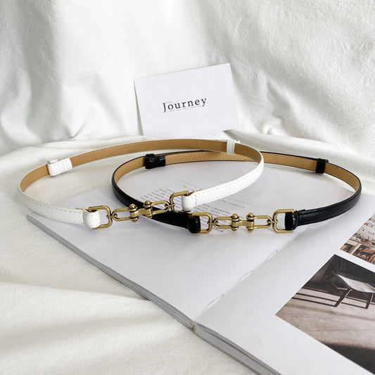 WAIST-HUGGING VINTAGE MATTE THIN BELT_CWABE0647