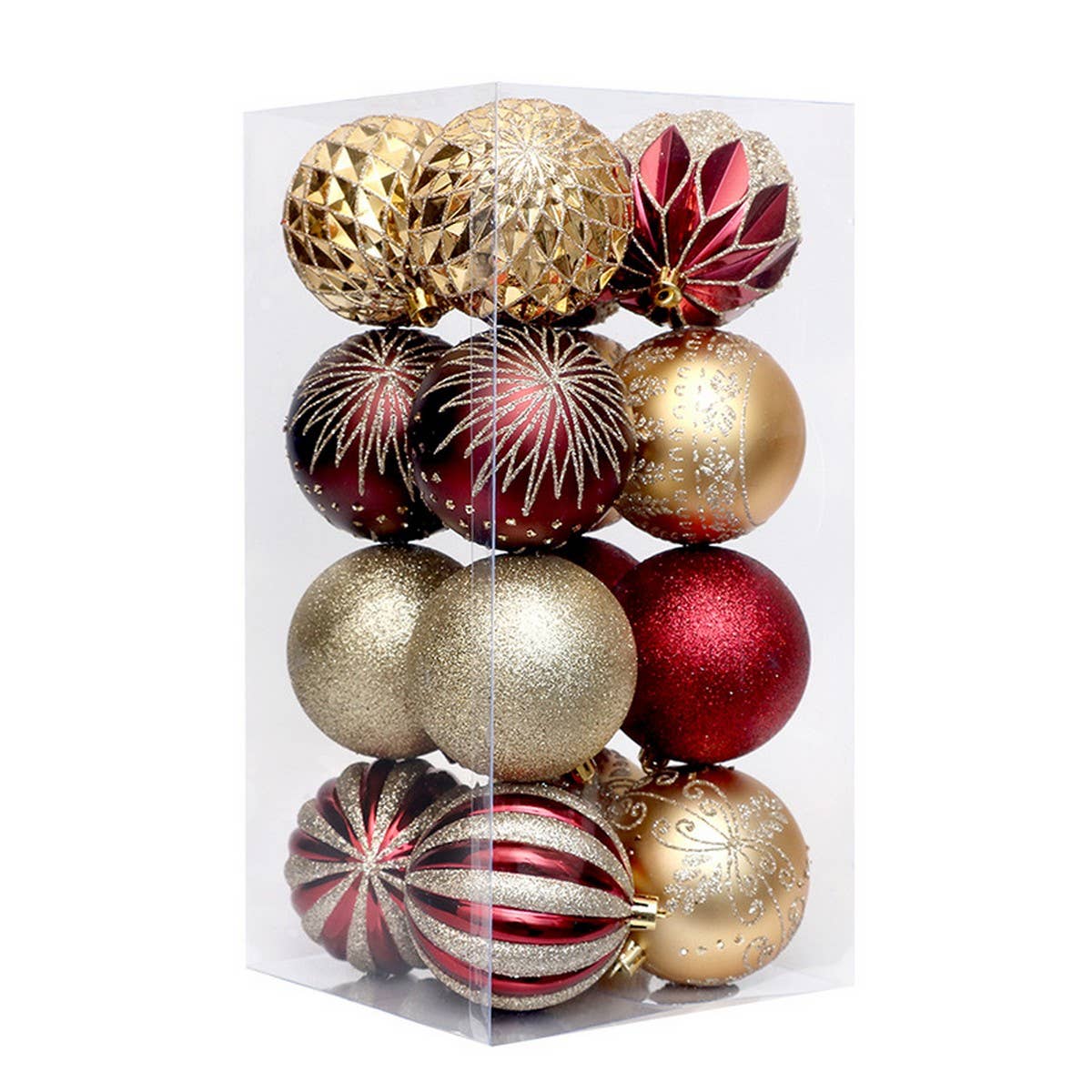 16pcs 8cm Painted Christmas Ball Ornament Set_CWMM9881