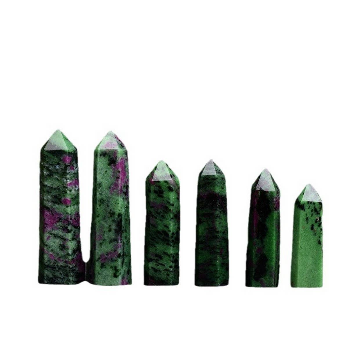 Natural Ruby Zoisite Hex Crystal Tower