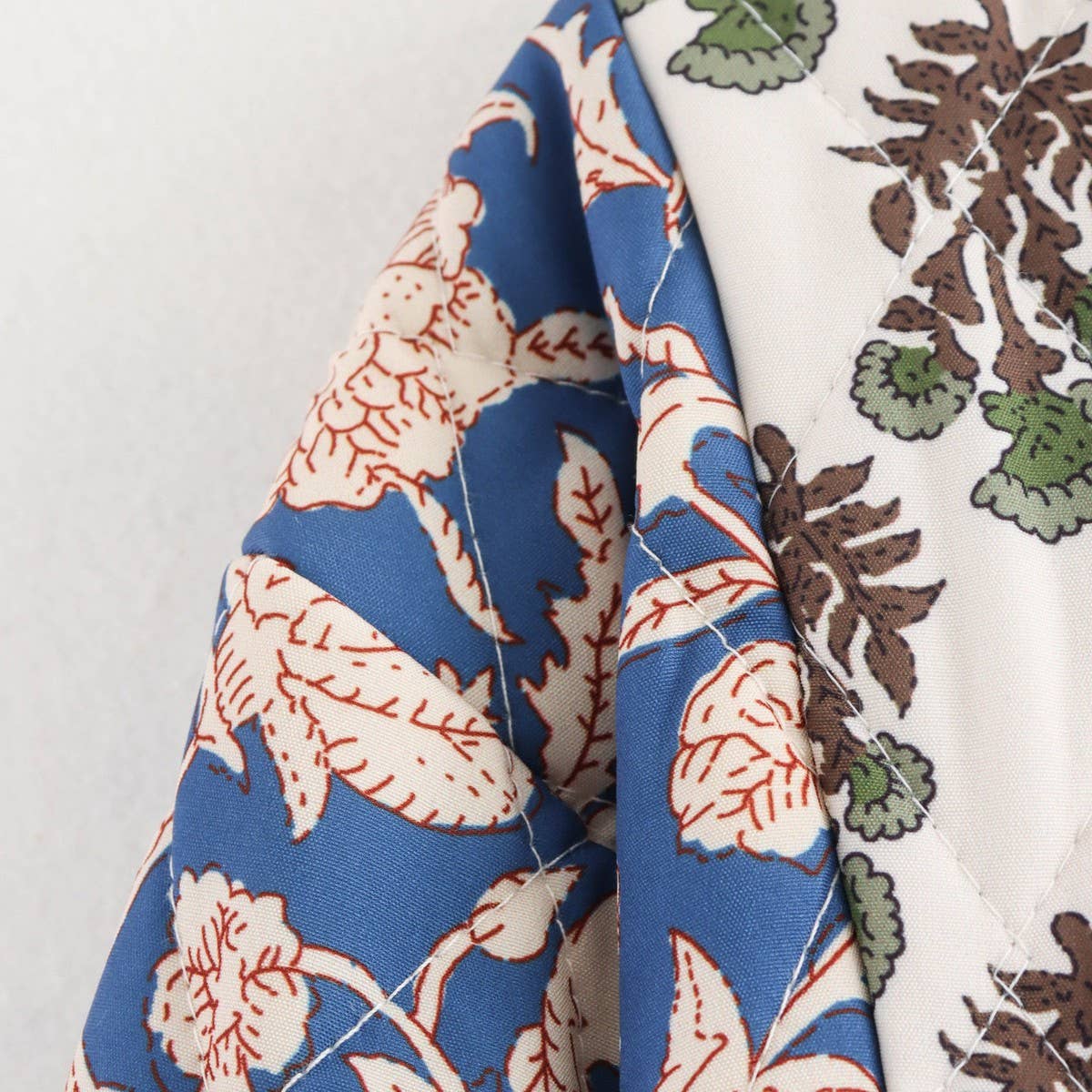 DOUBLE SIDED WEARABLE PRINTED QUILTED JACKET