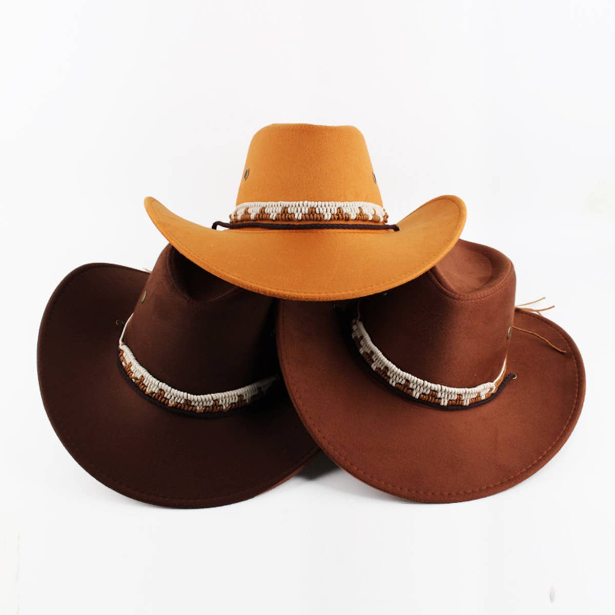 Fall Winter Windproof Wide Brim Western Cowboy Hat_CWAH1890