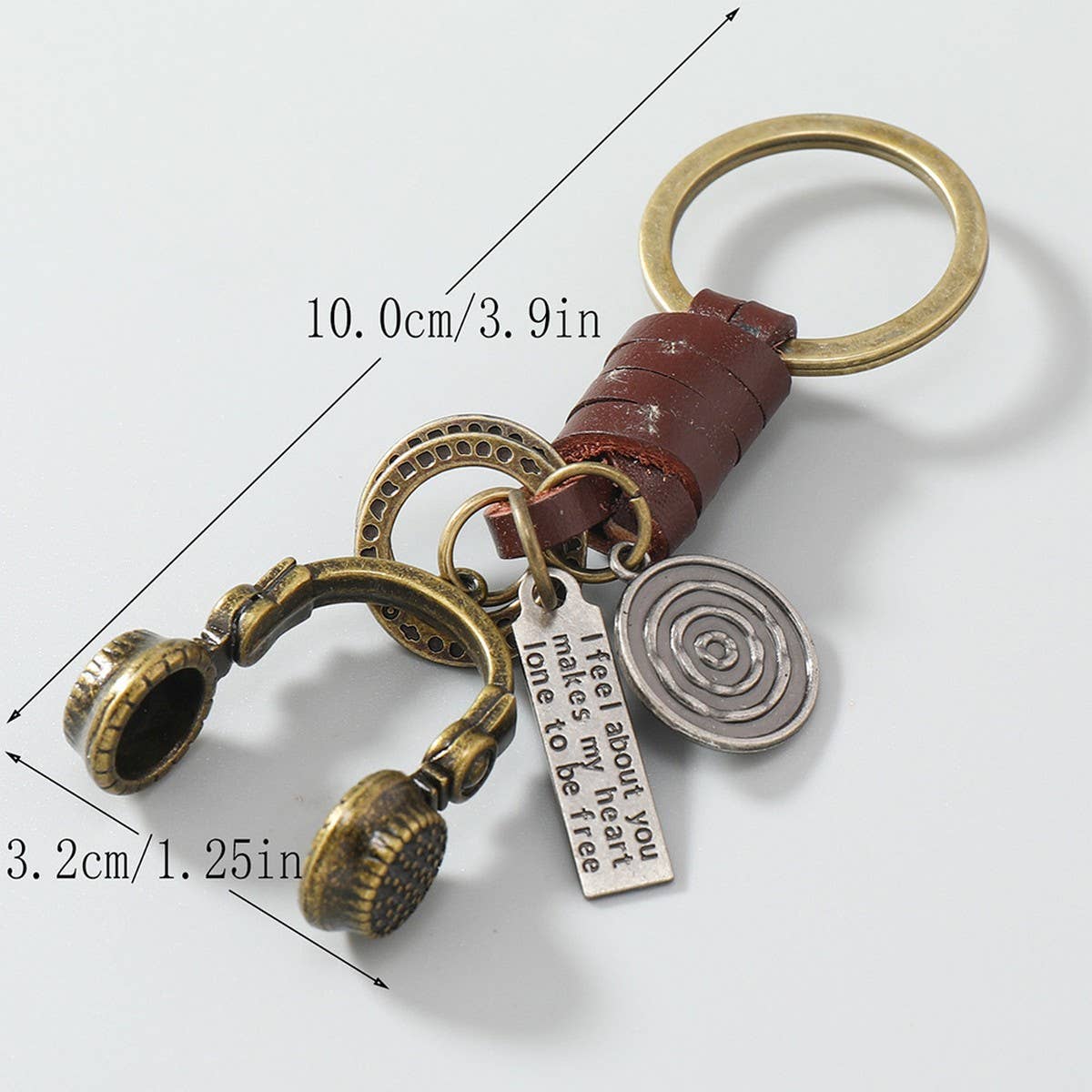 HAND-WOVEN VINTAGE COWHIDE KEYCHAIN