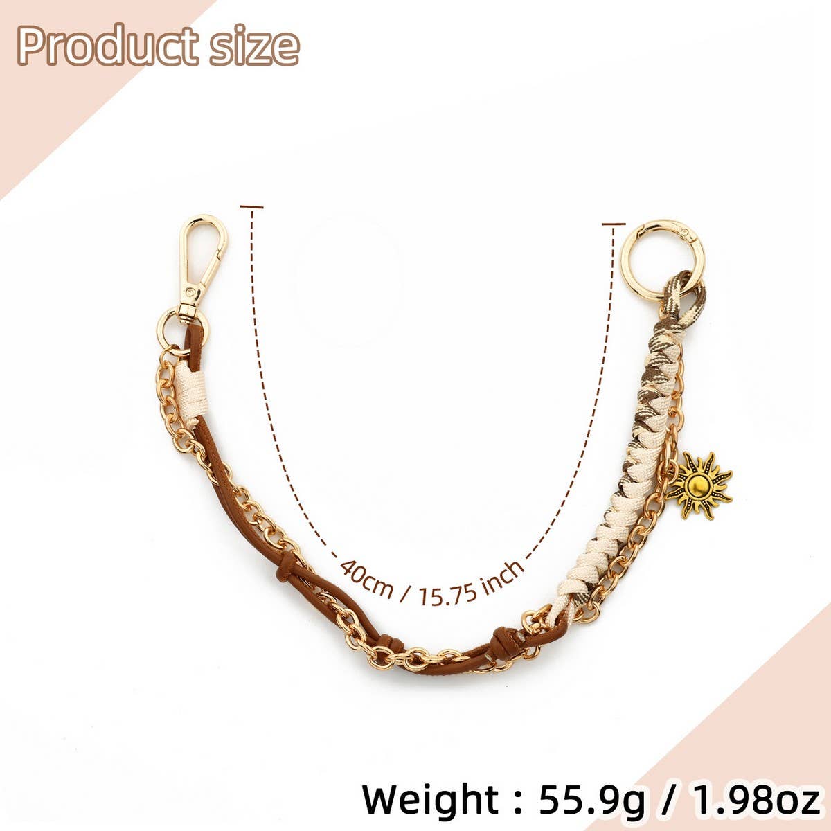 Handwoven Leather Keychain for Women¡¯s Bags_CUAB00438