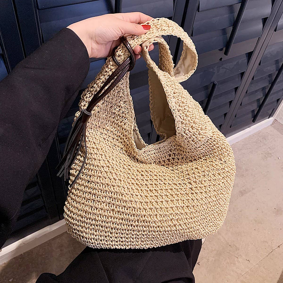 FASHIONABLE AND SIMPLE SHOULDER WOVEN BAG_CWAB2313