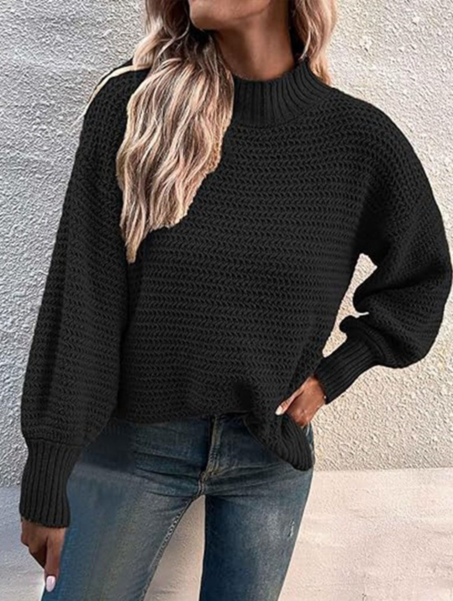 Loose V-neck Knit Sweater