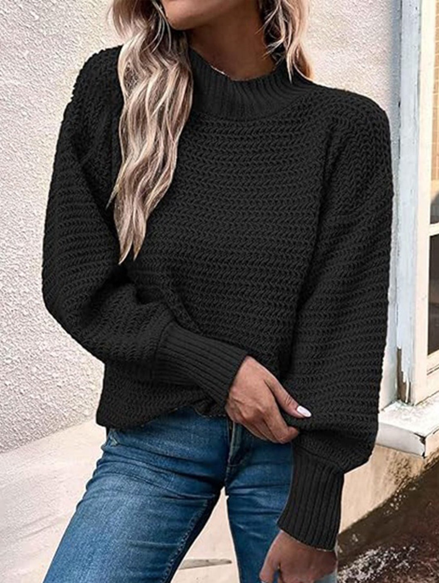 Loose V-neck Knit Sweater