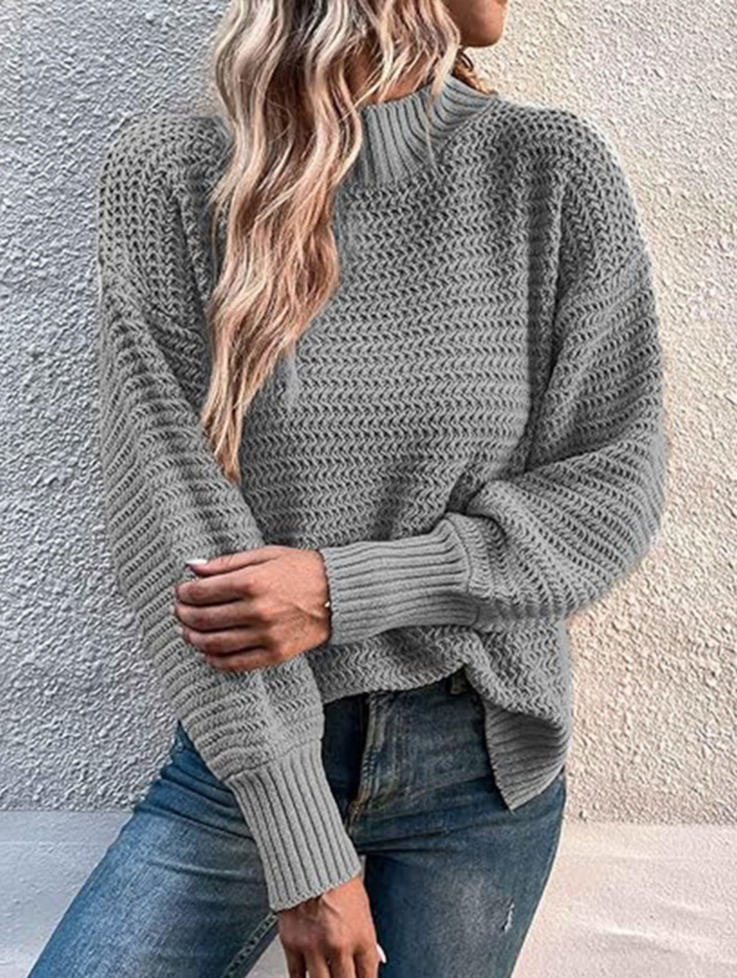 Loose V-neck Knit Sweater