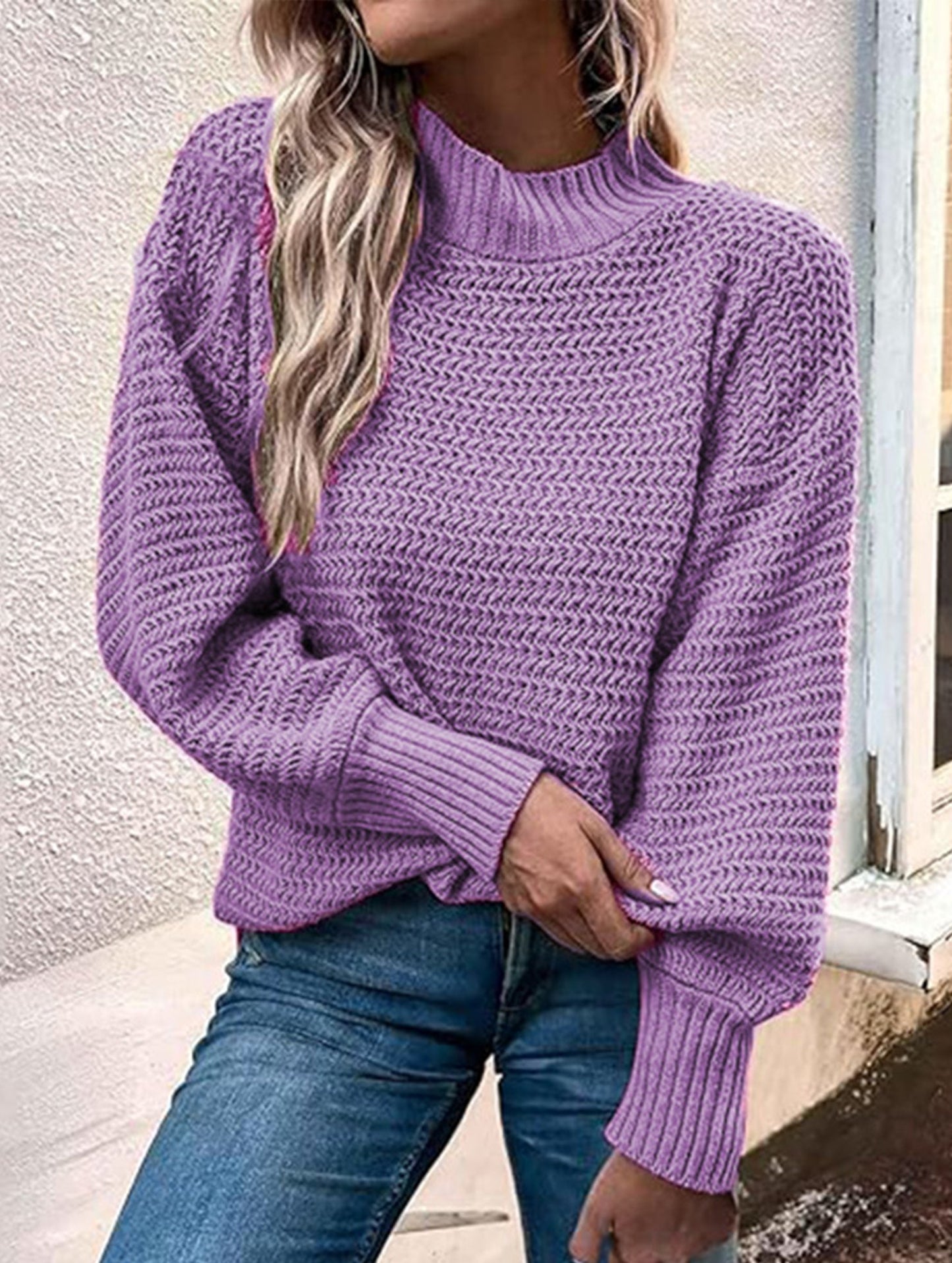 Loose V-neck Knit Sweater