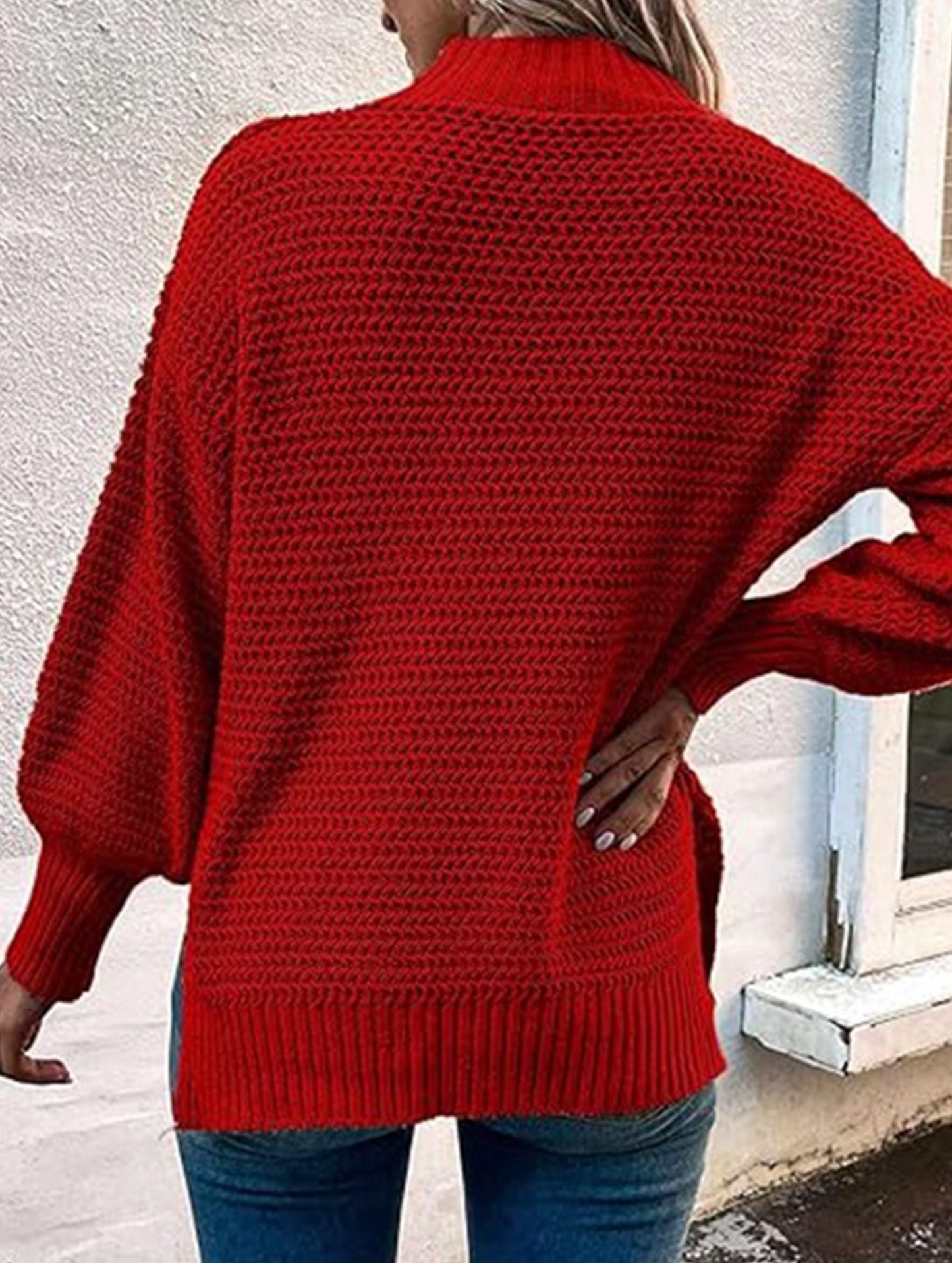 Loose V-neck Knit Sweater