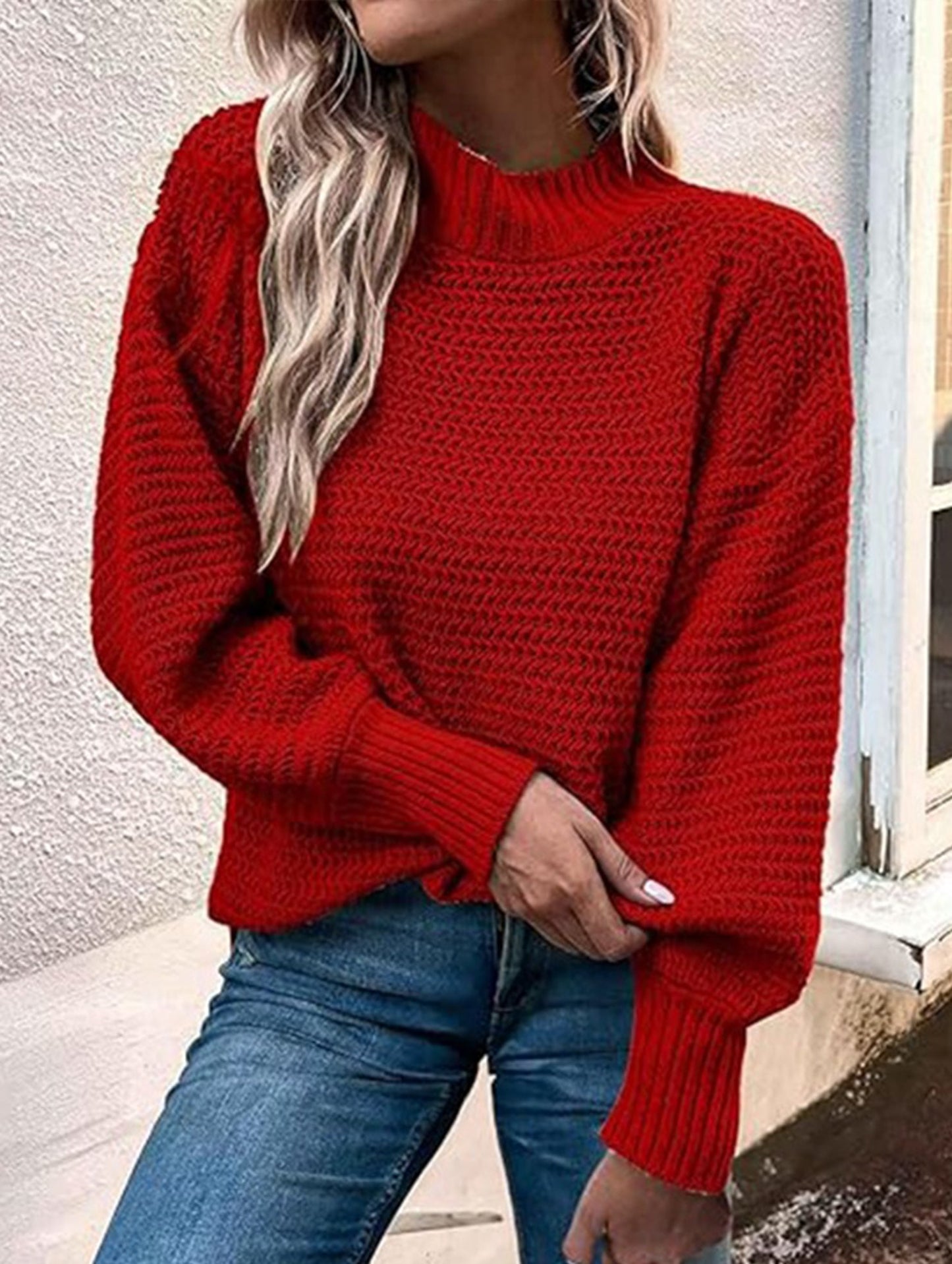Loose V-neck Knit Sweater