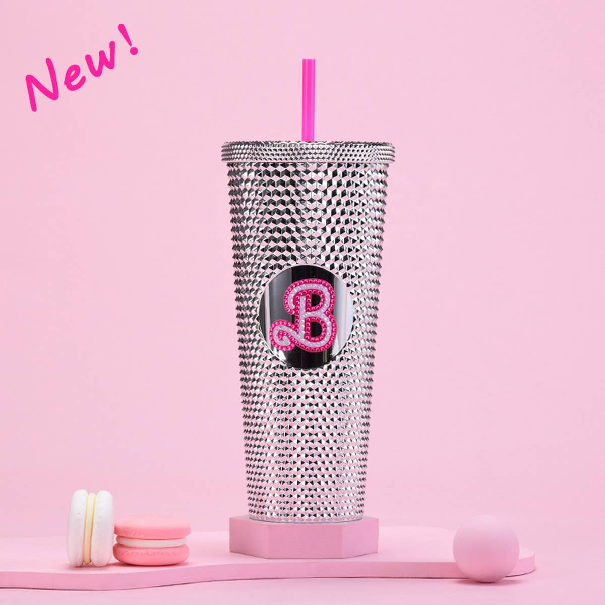 DOUBLE LAYER PORTABLE PLASTIC STRAW DIAMOND CUP