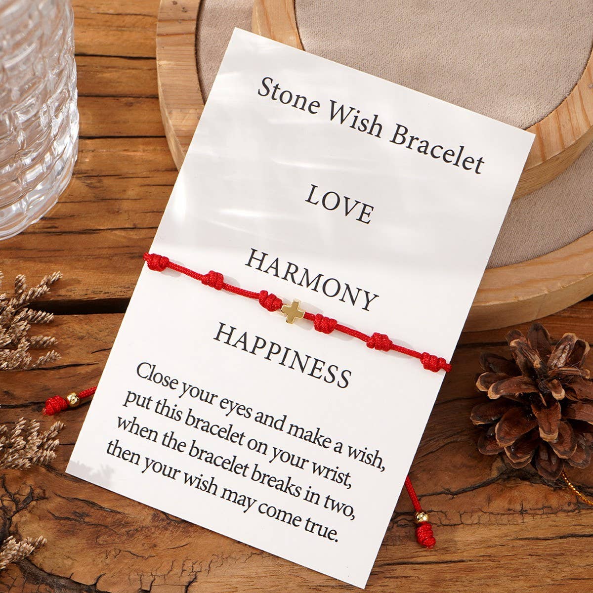 COPPER BEAD PERUVIAN KNOT COPPER CROSS BRACELET