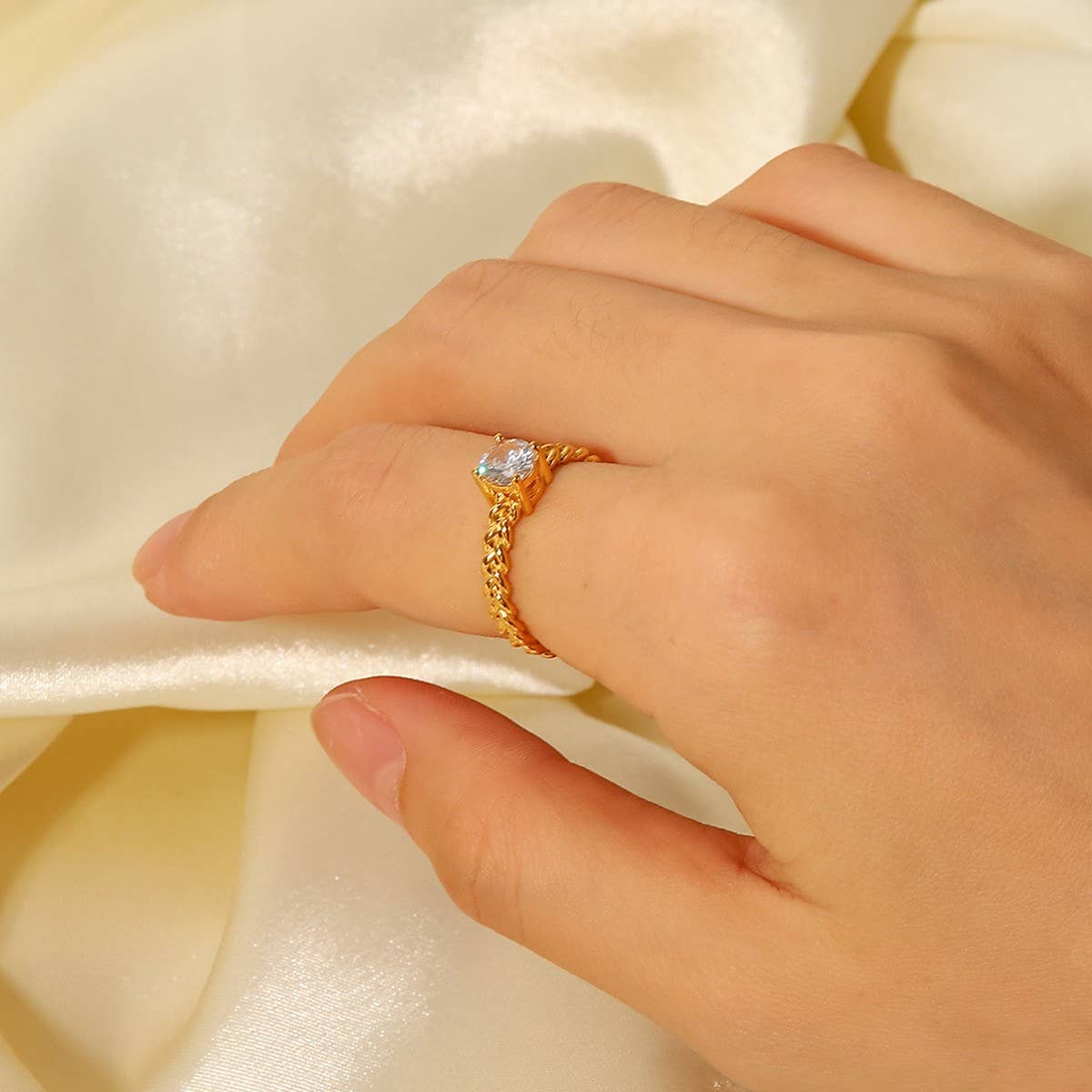 ZIRCON INLAY RINGS ADJUSTABLE TITANIUM STEEL RINGS_CWAJE1238