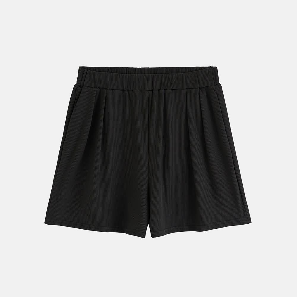 High Waist Solid Wide Leg Shorts for Women