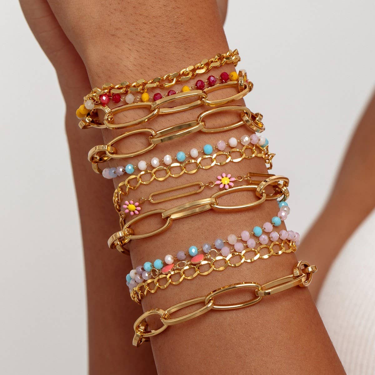 18K STAINLESS STEEL SPLICING CHAIN BRACELET