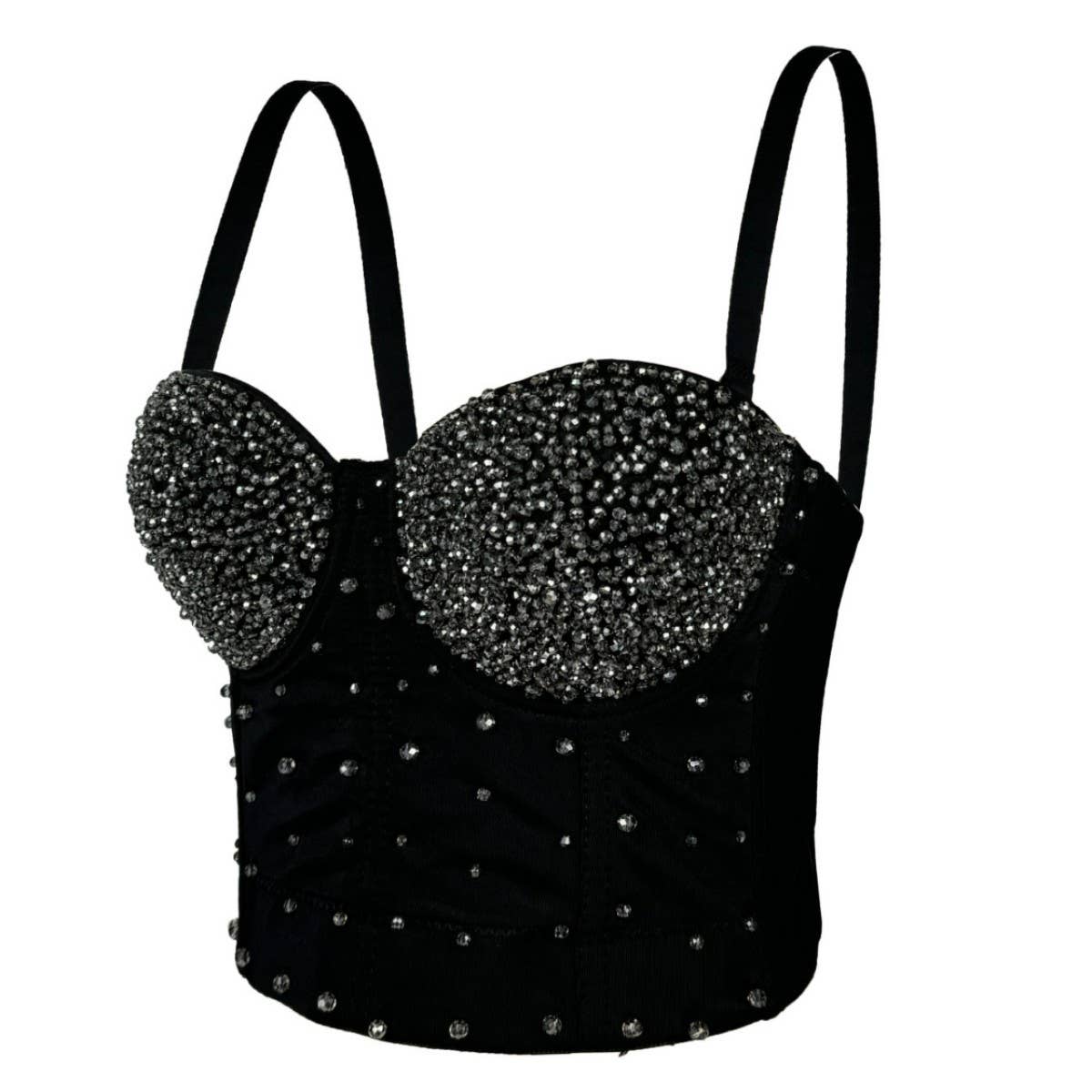 SHINY BEADED HANDMADE FISHBONE CORSET