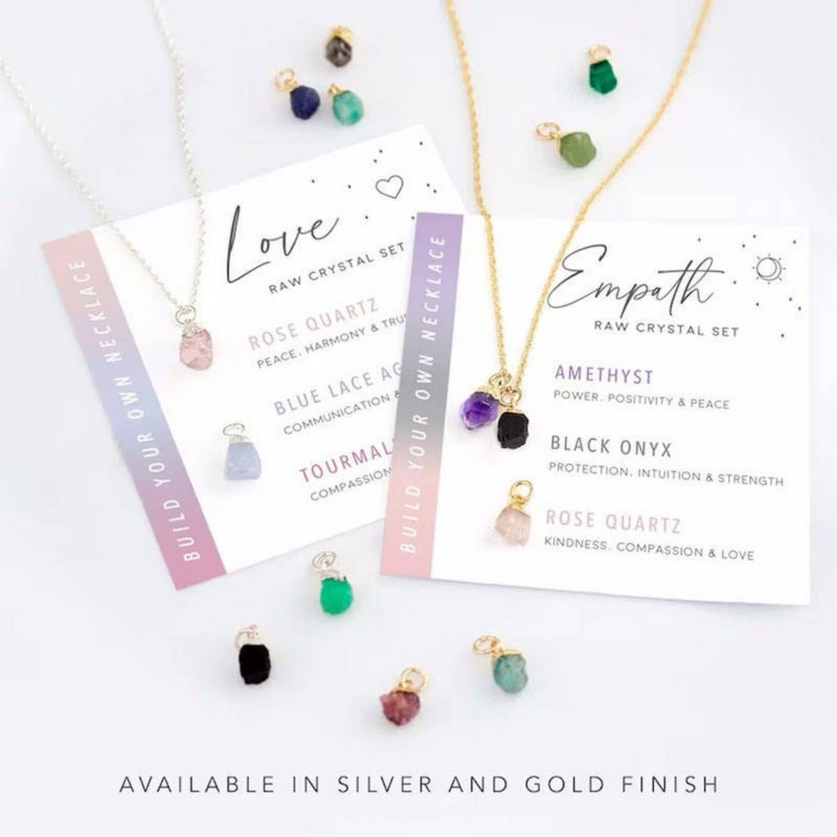 STAINLESS STEEL NECKLACE NATURAL CRYSTAL PENDANT_CWAJE1051