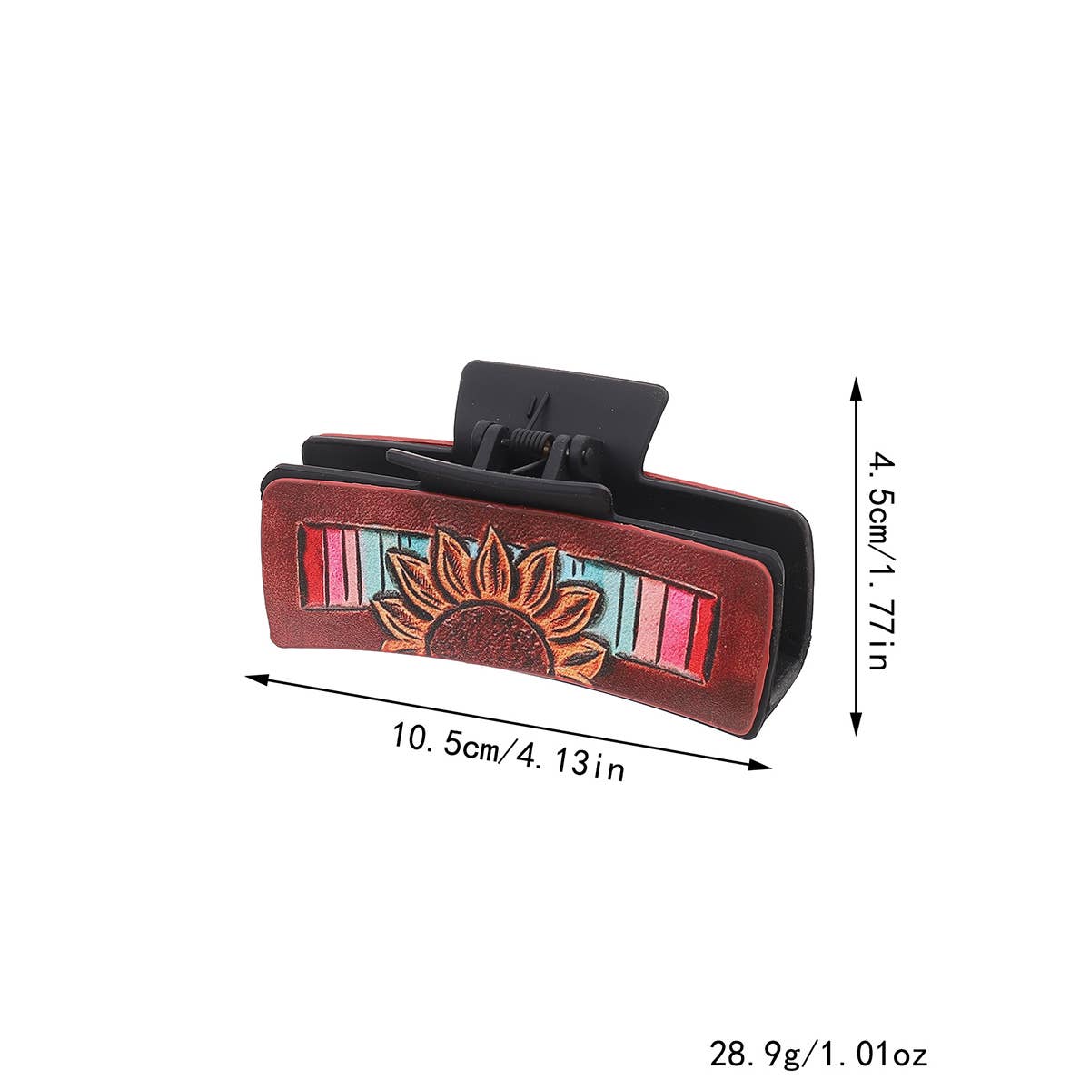 Western Cowgirl Hair Claw - Horsehair Leather Clip_CWAHA0591