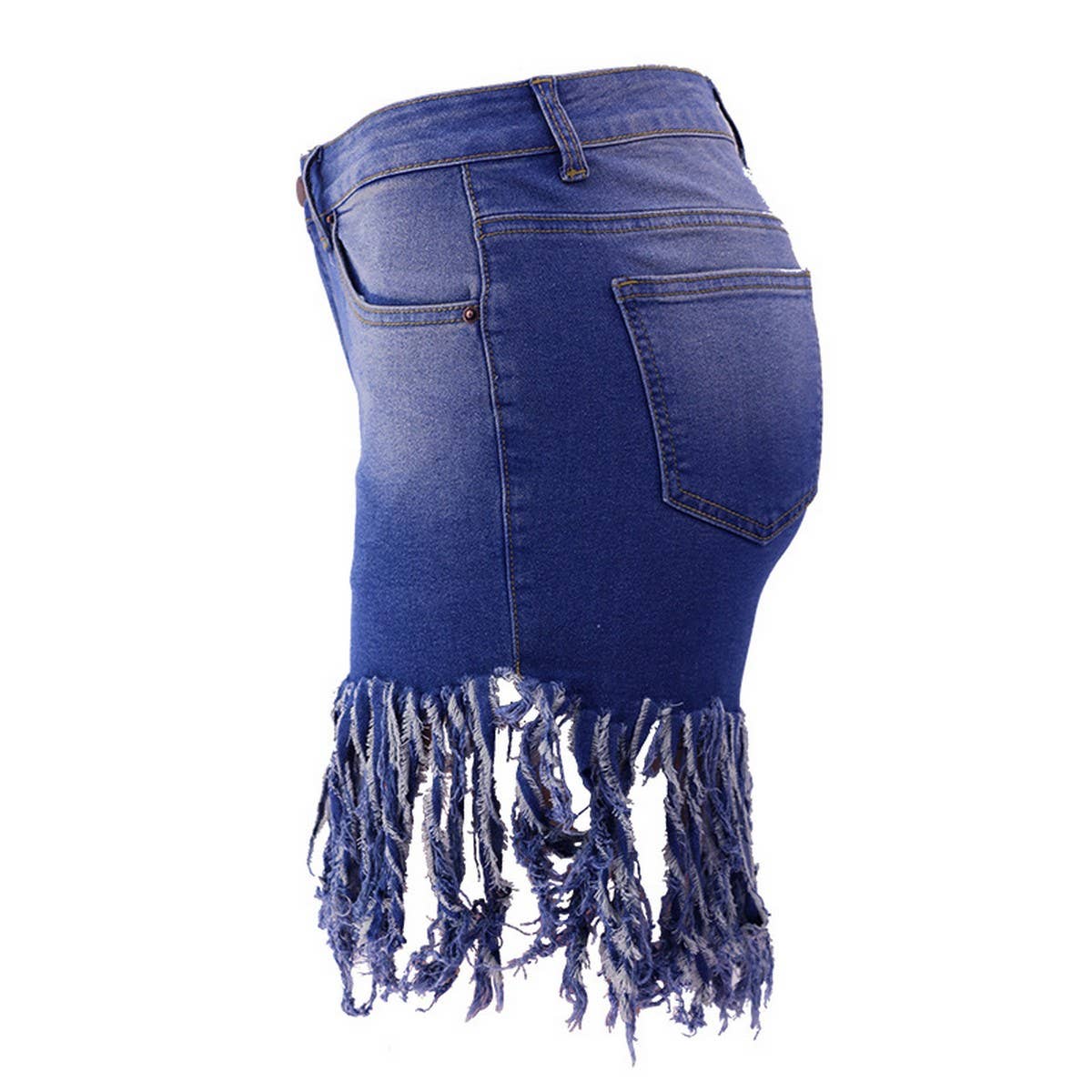 WOMENS DENIM SHORTS WITH TASSELS_CWJS0076