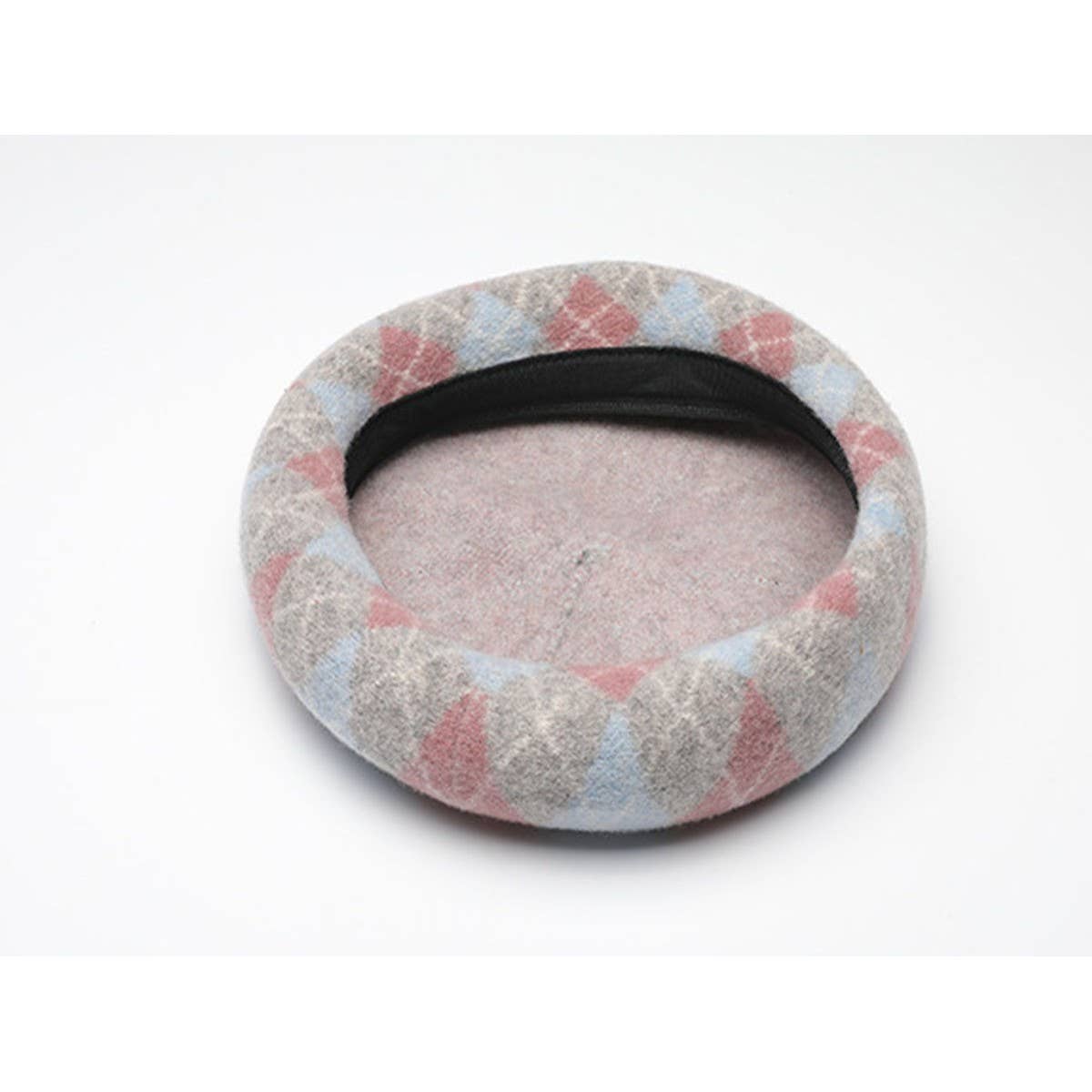 PLAID BERET THICKENED WARM CONTRAST PAINTER HAT_CWAH1098