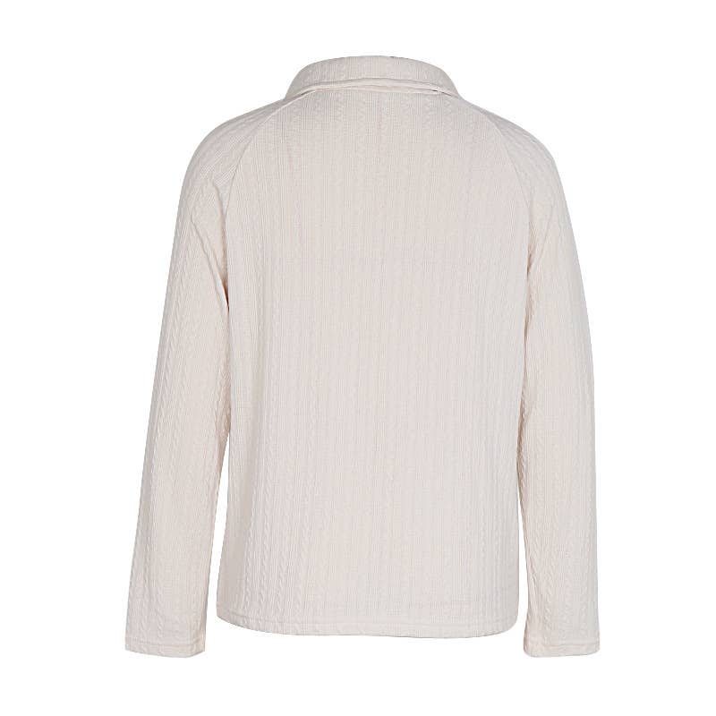 WOMEN'S SOLID COLOR LONG-SLEEVED SWEATER