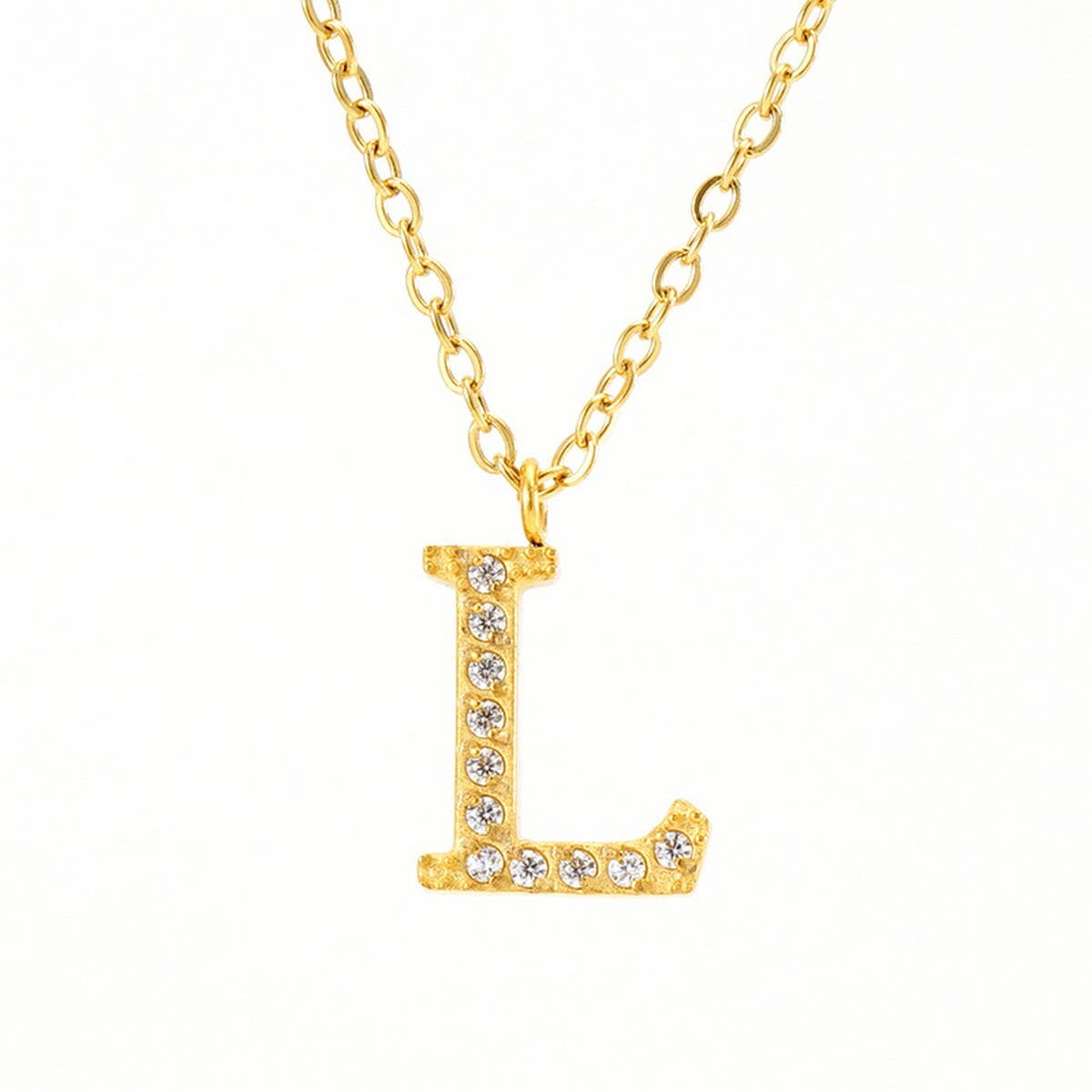 FASHION 26 LETTER DIAMOND PENDANT NECKLACE_CWAJE0684