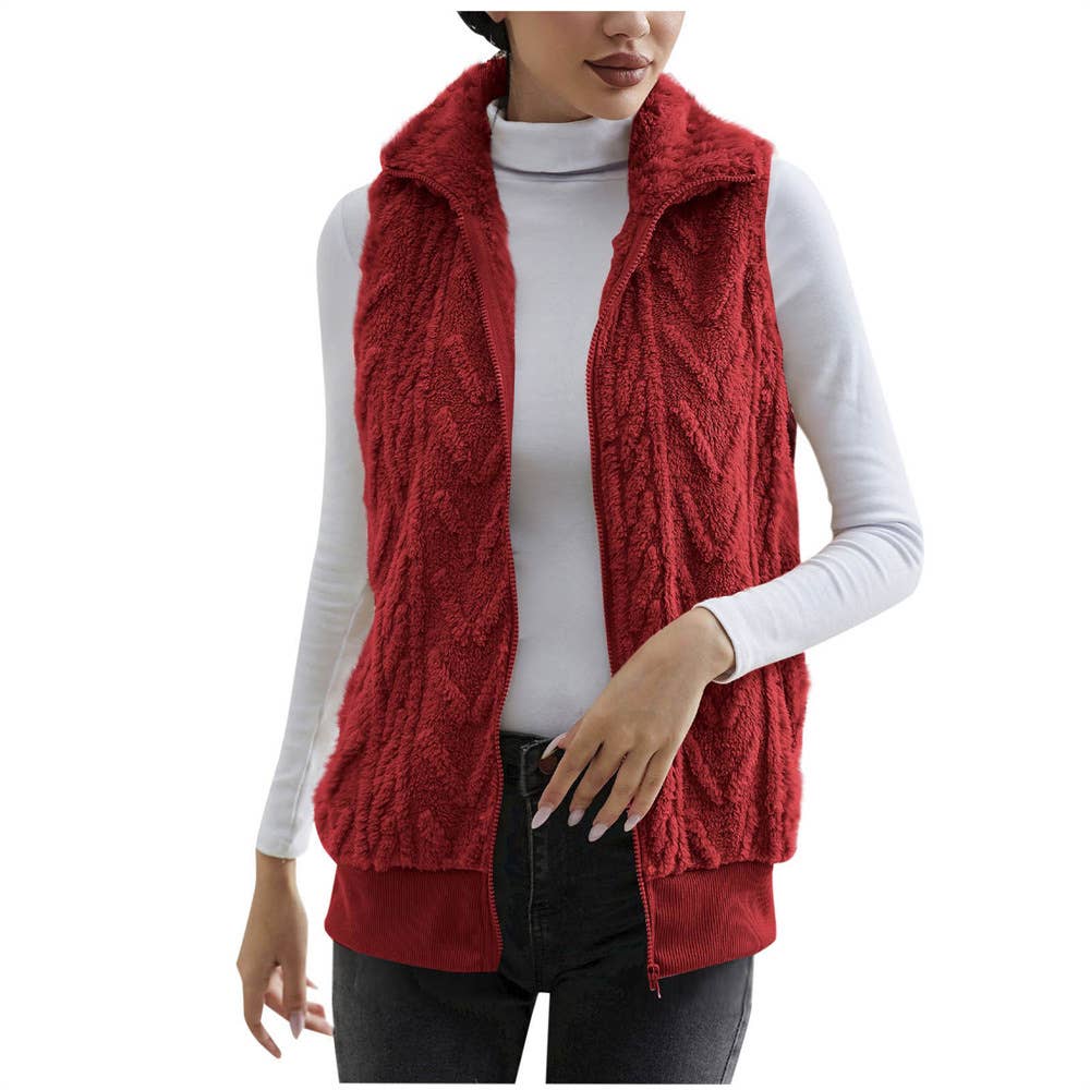 EXTRA JACQUARD FLEECE DOUBLE-SIDED WAISTCOAT