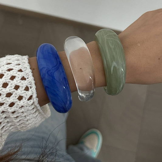 Thin Open Cuff Acrylic Bracelet for Petite Women