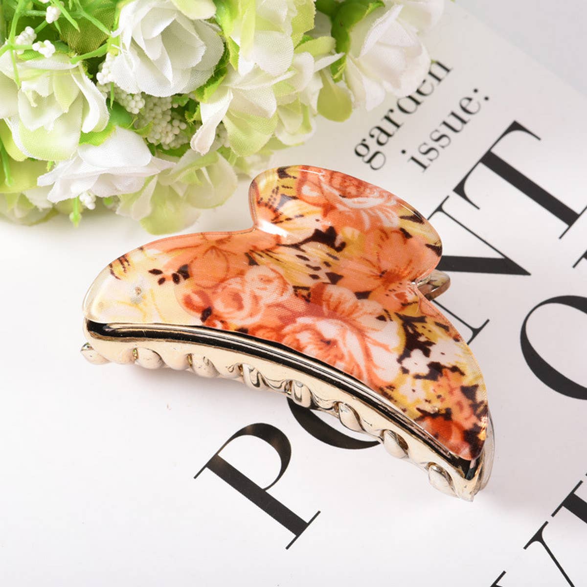 Large Acrylic Flower Hair Claw Ponytail Clip_CWAHA0990