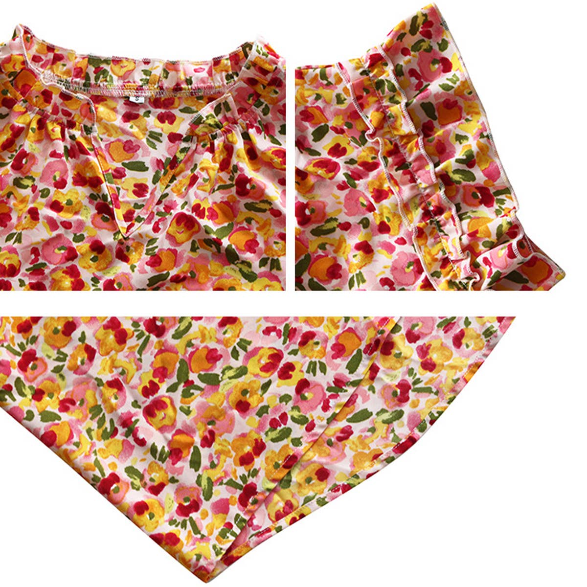 STYLISH V-NECK FLORAL BLOUSE