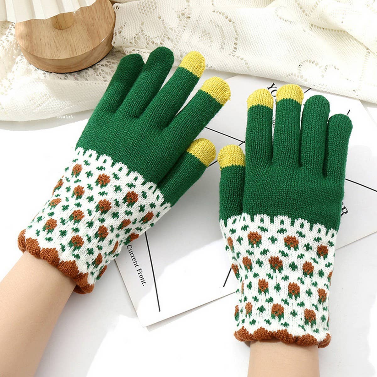 Cute Knit Gloves for Women ? Touchscreen Warm_CWAG0147