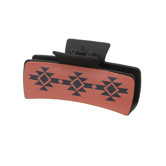 DENIM LEATHER WOMEN WESTERN HAIR CLAW CLIPS