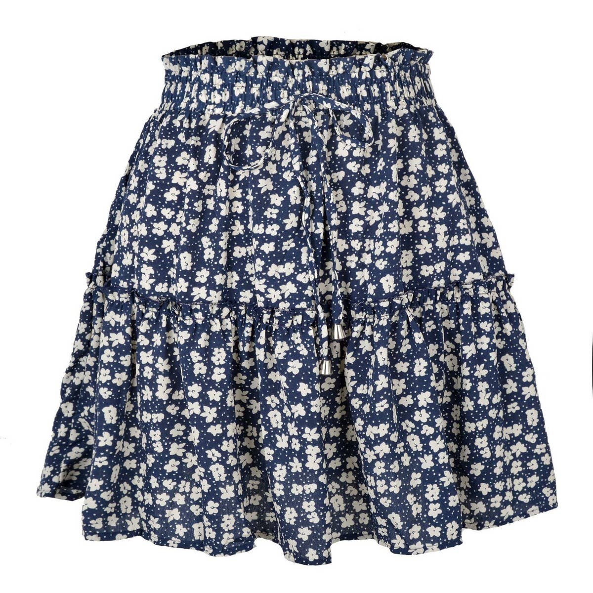WOMEN'S HIGH WAIST RUFFLED FLORAL SKIRT_CWAB4791