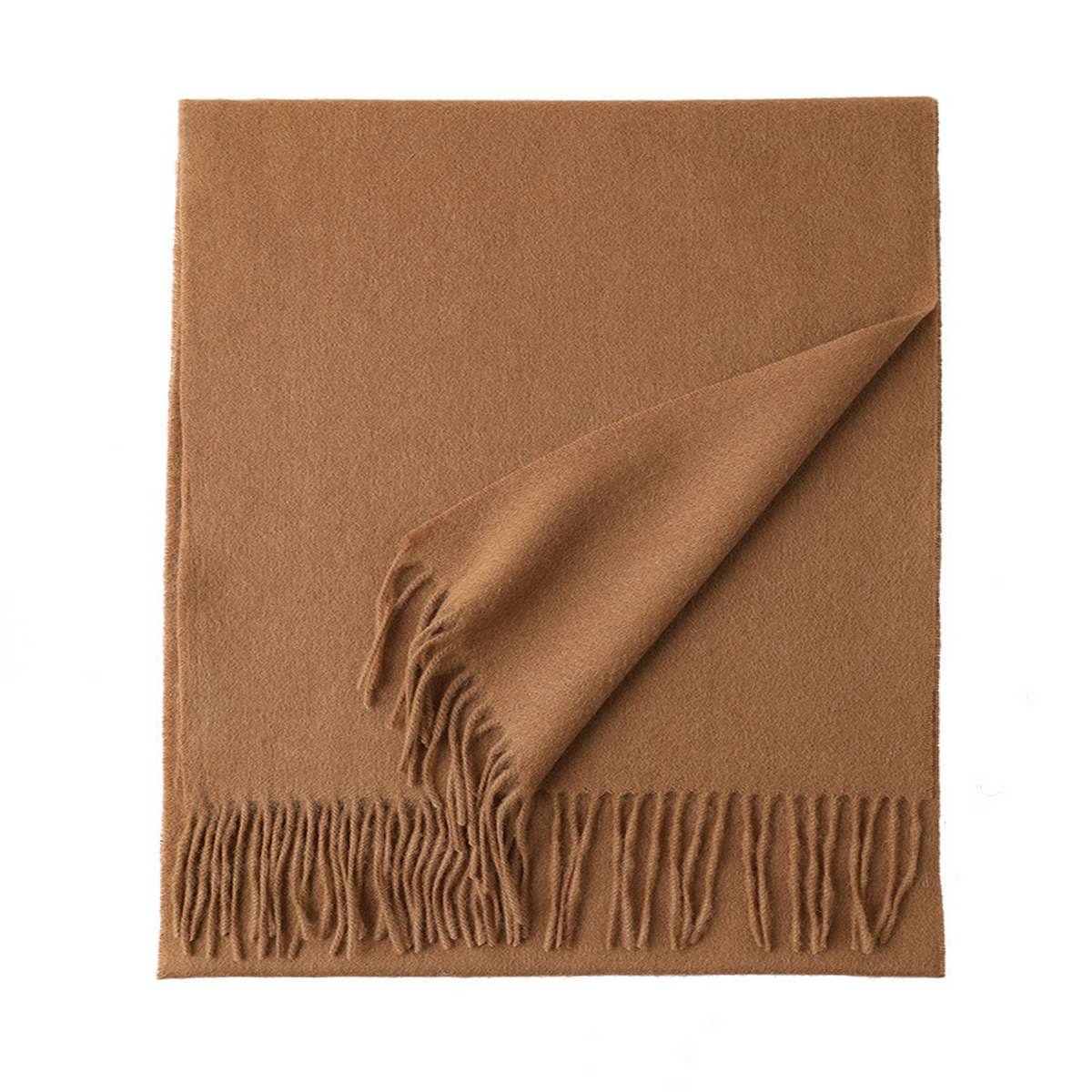 Unisex Wool Scarf ? Soft Solid Color with Tassels