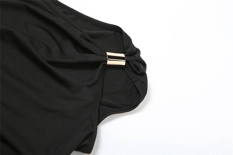 Solid One Shoulder Crop Top