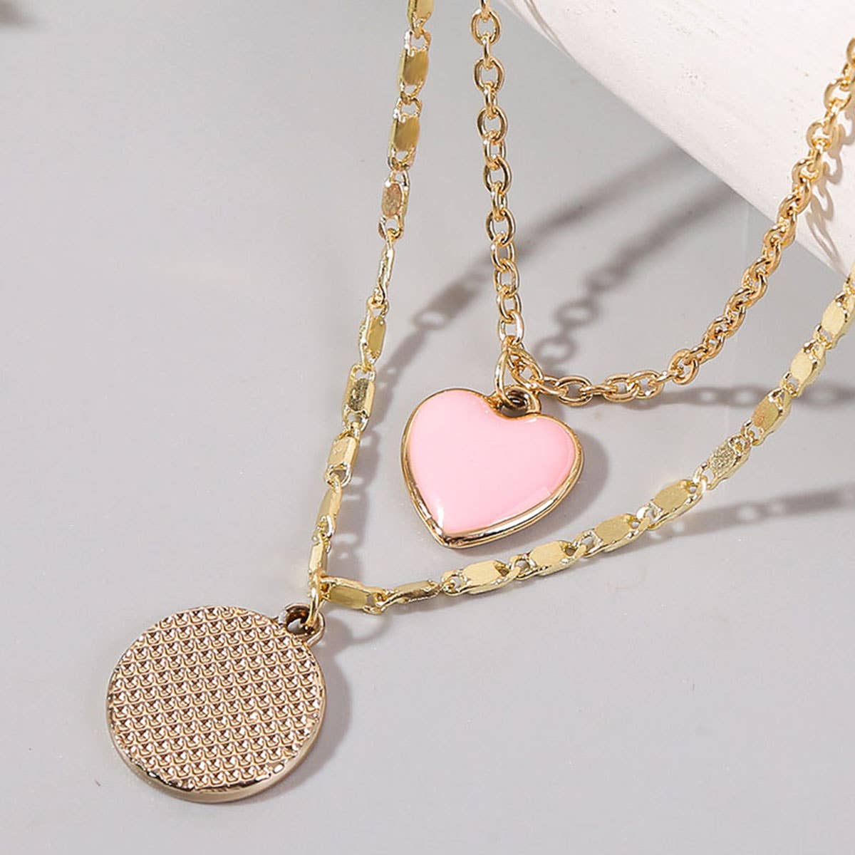HEART CHARM LAYERED NECKLACE