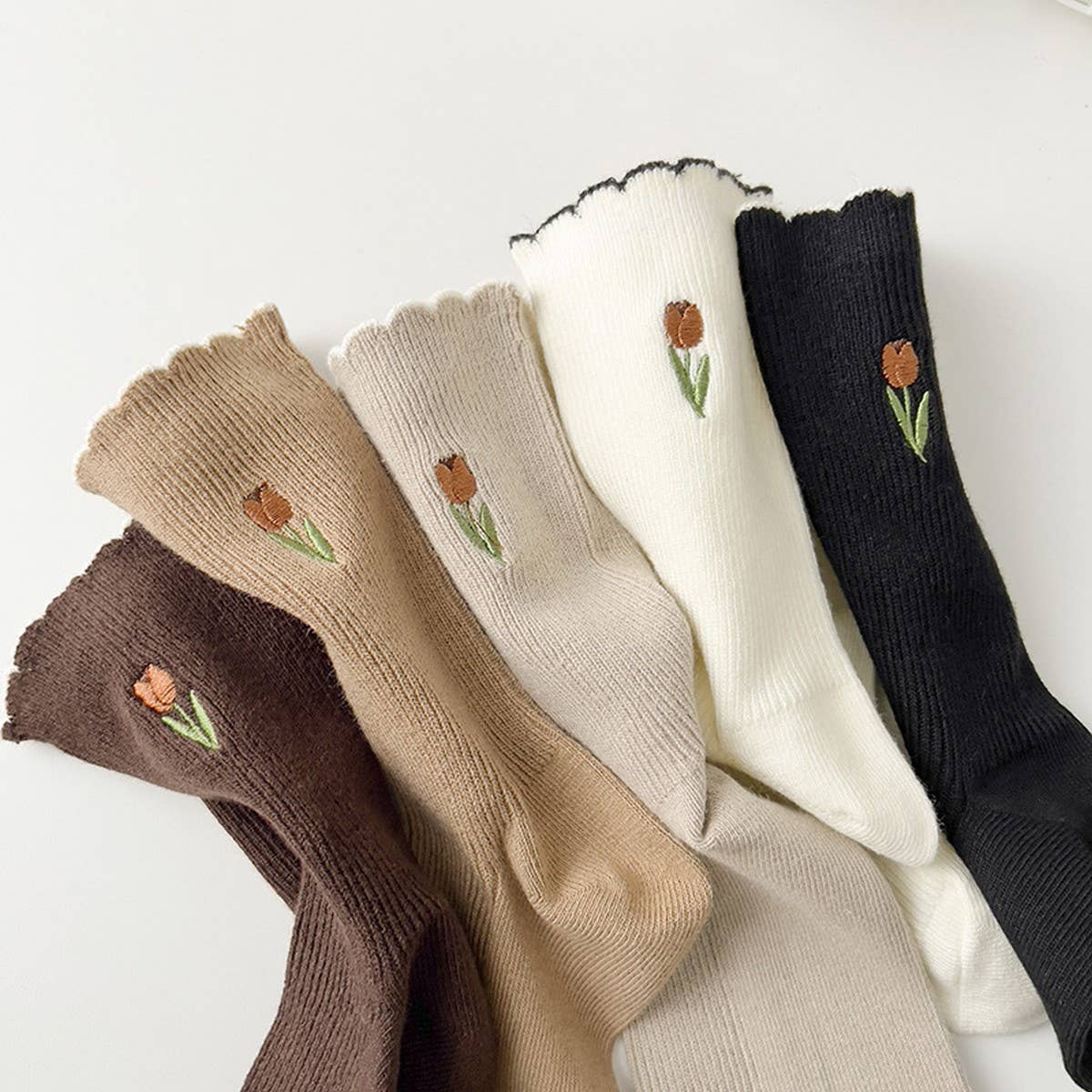WOMEN'S PREPPY STYLE SOCKS WITH LACE EMBROIDERY