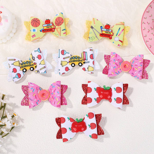 Glitter Donut Bow Hair Clip for Baby Girls