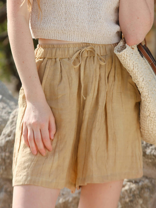 LINEN PLEATED PREMIUM SHORTS