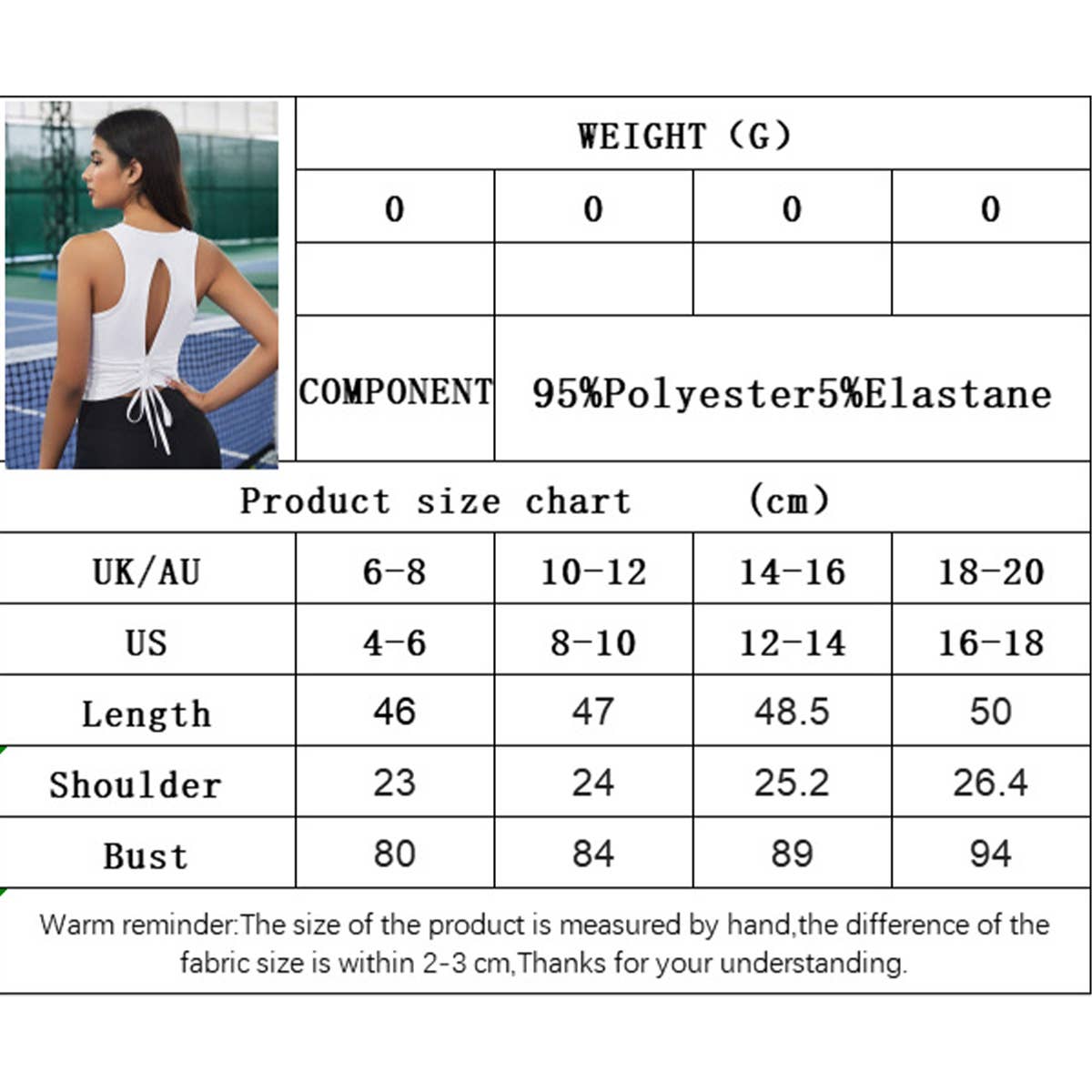 Simple back hollow-out sport design sense shirt