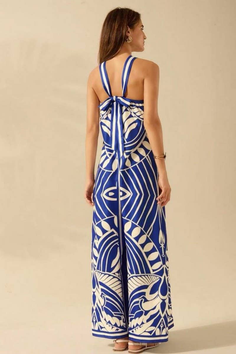 CWBLP2033_FLORAL HALTER SLEEVELESS WIDE LEG PANTS