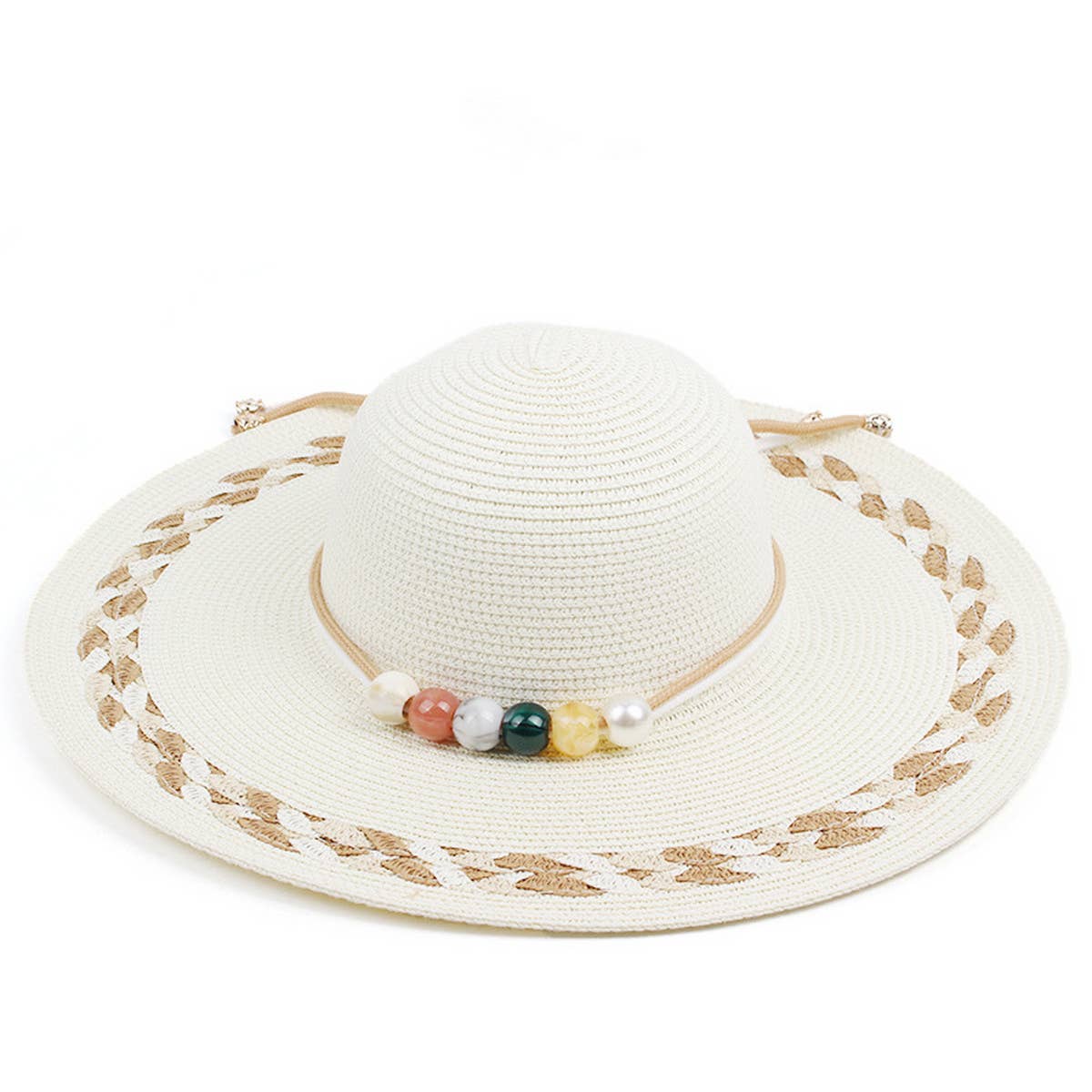 WOMEN PASTORAL STYLE VACATION STRAW HAT_CWAH1200
