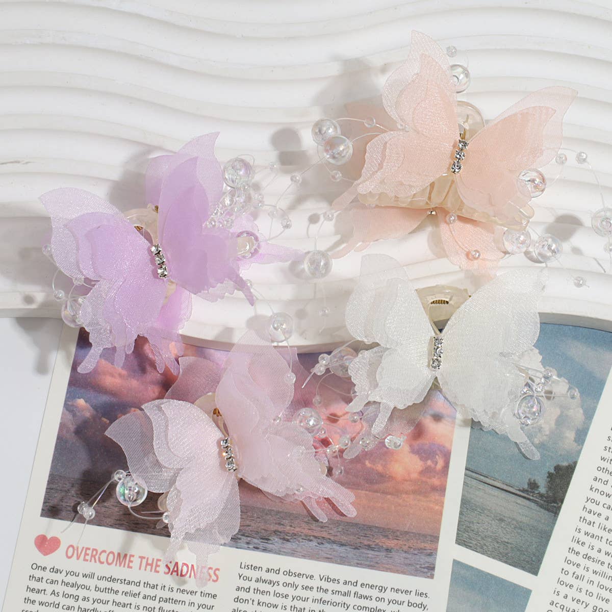 Sweet Rhinestone Butterfly Mini Claw, Sparkly Clip