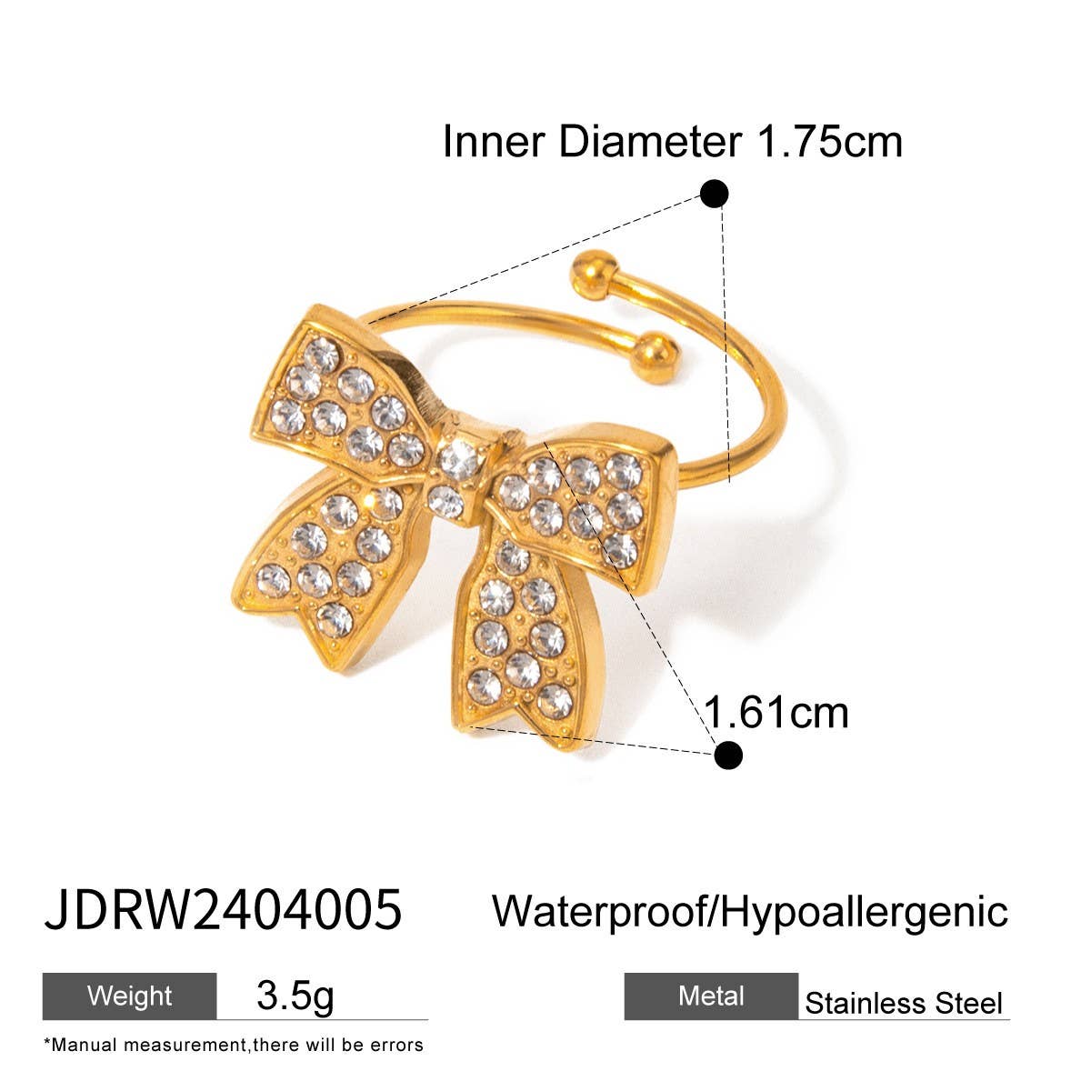 RETRO HIGH-END BOW EARRINGS AND RING SET_CWAJE1887